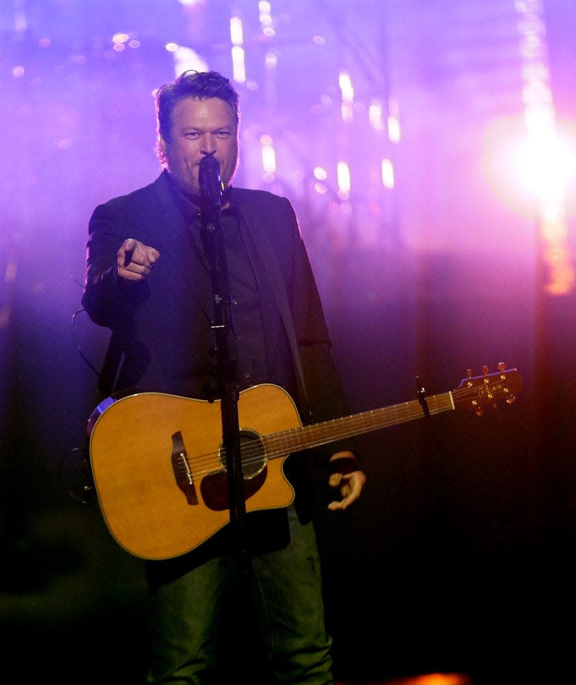 Blake Shelton stops at Fiserv Forum Feb. 24 with Dustin Lynch and Emily Ann Roberts.