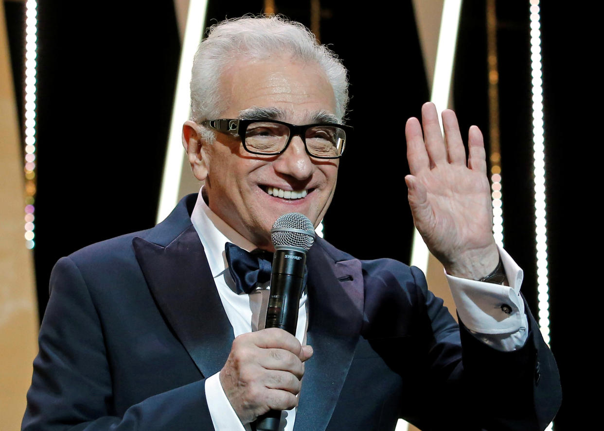 71st Cannes Film Festival - Opening ceremony and screening of the film "Everybody Knows" (Todos lo saben) in competition - Cannes, France, May 8, 2018. Director and screenwriter Martin Scorsese talks on stage. REUTERS/Stephane Mahe