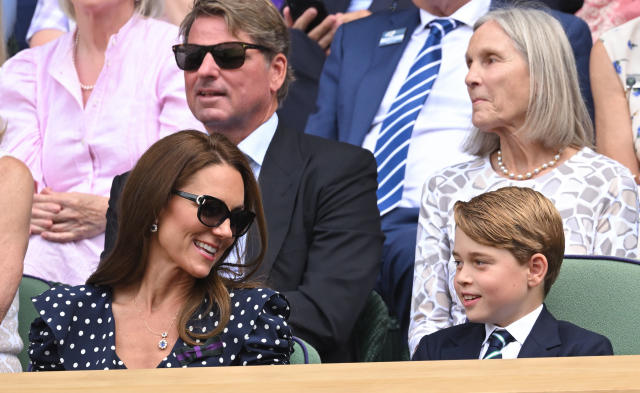 Prince George with his mother, the Duchess of Cambridge at Wimbledon