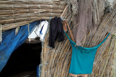 Clothes of a fisherman are seen on a houseboat near of Egypt's Nile Delta village of El Shakhluba, in the province of Kafr el-Sheikh, Egypt May 5, 2019. Picture taken May 5, 2019. REUTERS/Hayam Adel