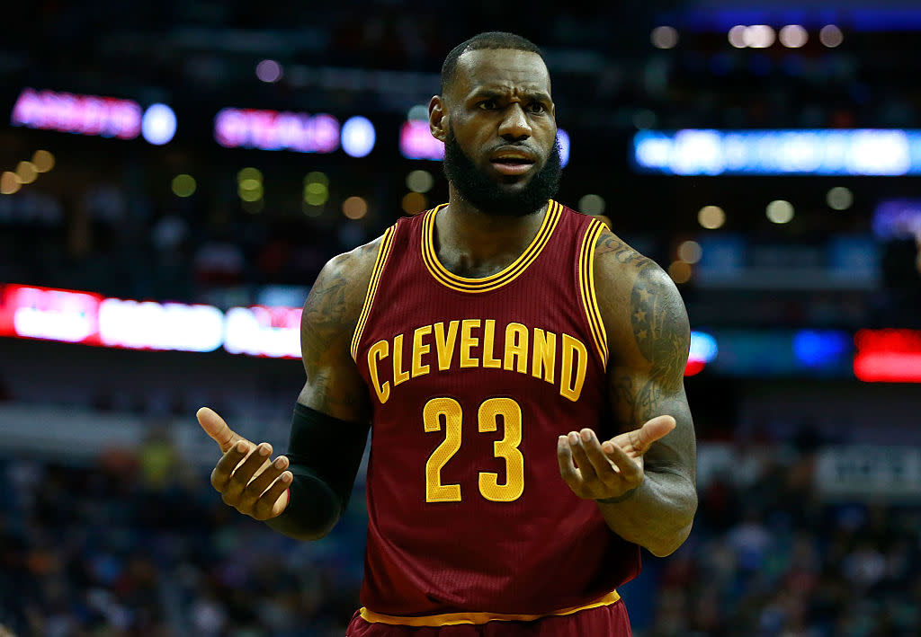 LeBron James is confounded. (Getty Images)