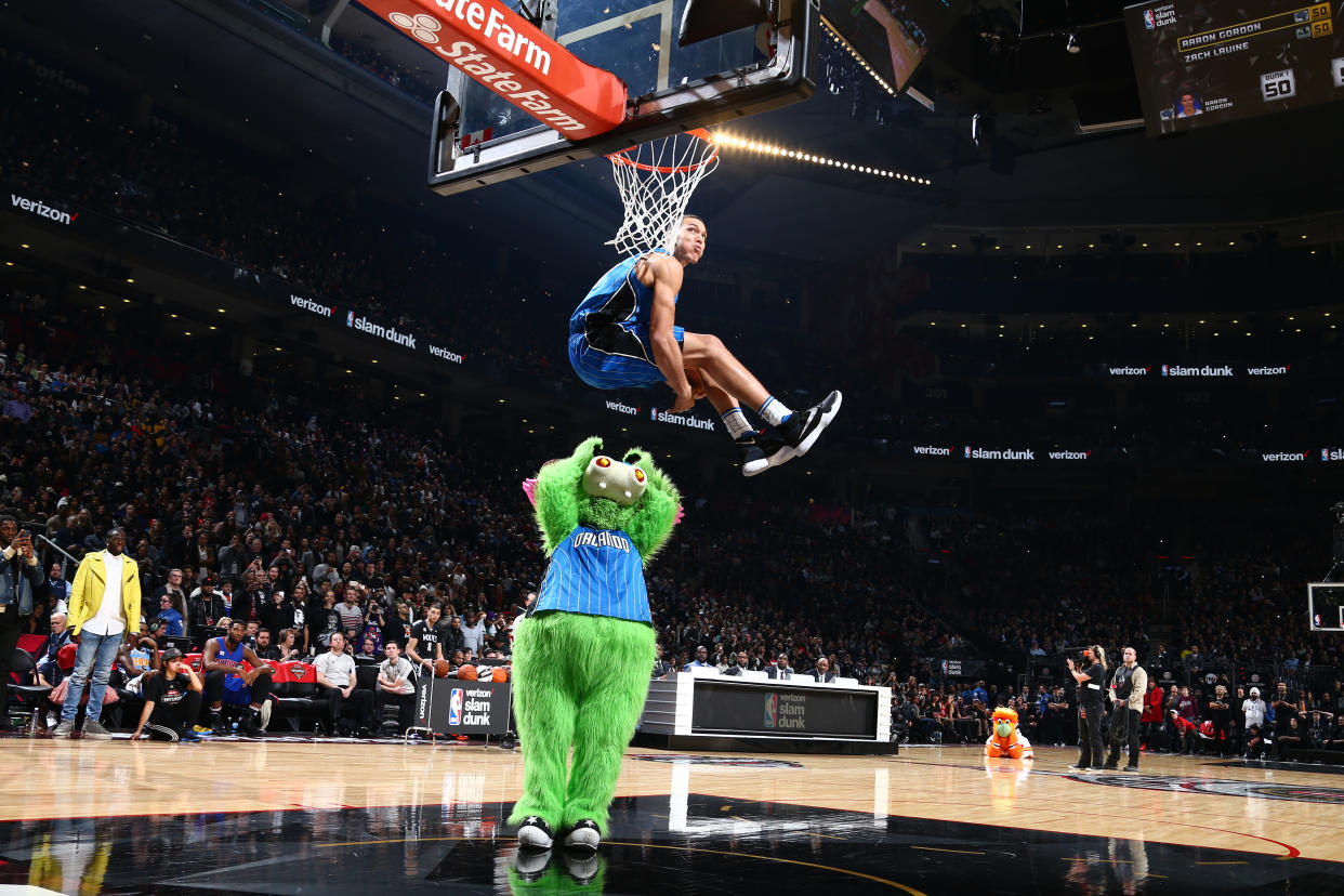 Aaron Gordon, in the midst of expanding our minds. (Getty)