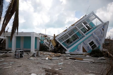 A devastated house is seen after Hurricane Dorian hit the Abaco Islands in Treasure Cay