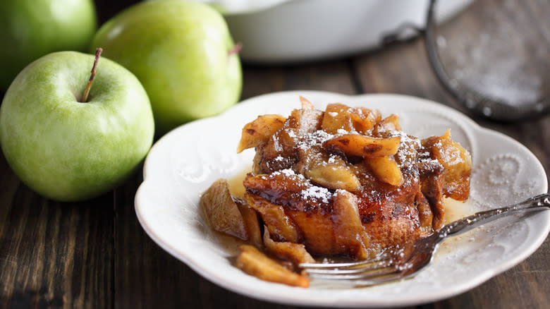 Apple French toast on plate