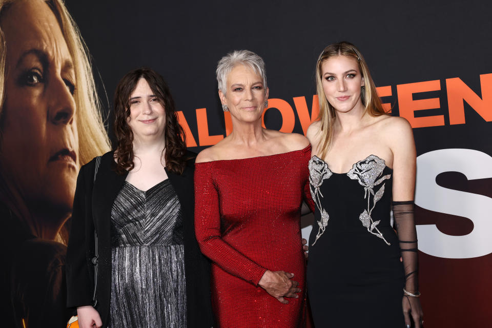 From left: Ruby Guest, Jamie Lee Curtis and Annie Guest attended the world premiere of 