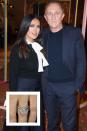 <p>Salma Hayek and French businessman François-Henri Pinault married in 2009. Hayek's gorgeous engagement ring is a five-carat oval-cut center stone with two trillion diamond accents on the side, <a href="https://www.brides.com/photos/celebrity-engagement-ring-photos-salma-hayek" rel="nofollow noopener" target="_blank" data-ylk="slk:Brides reports.;elm:context_link;itc:0;sec:content-canvas" class="link "><em>Brides </em>reports.</a></p>