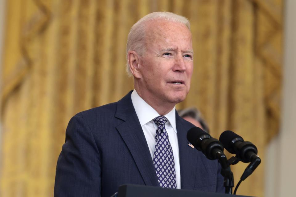 President Joe Biden says the U.S. military is evacuating thousands of people from Afghanistan on Aug. 20.