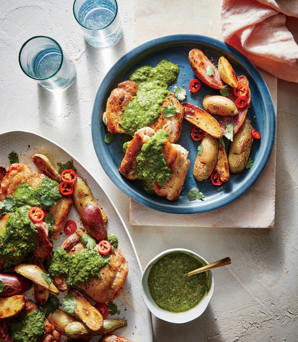 Chimichurri Chicken Thighs with Potatoes