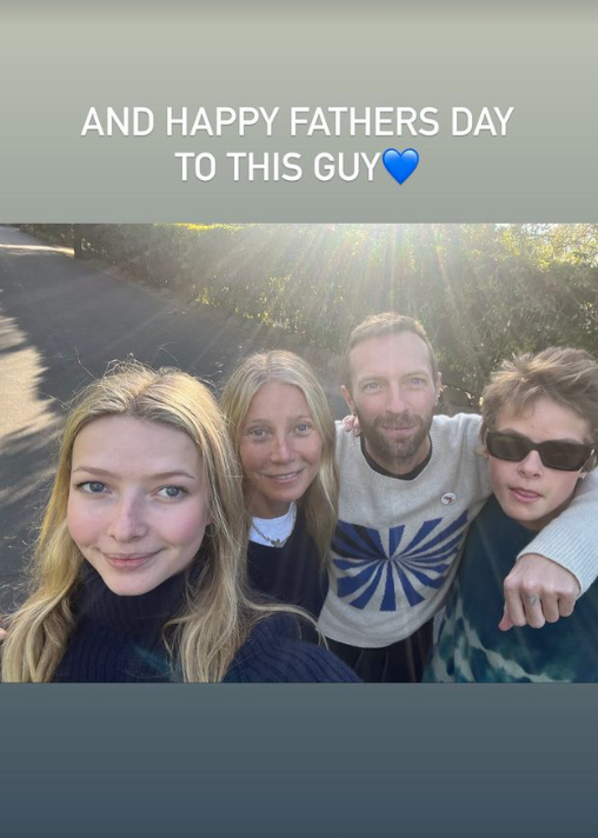 Apple Martin, Gwyneth Paltrow, Chris Martin and Moses Martin (Instagram via @gwynethpaltrow)