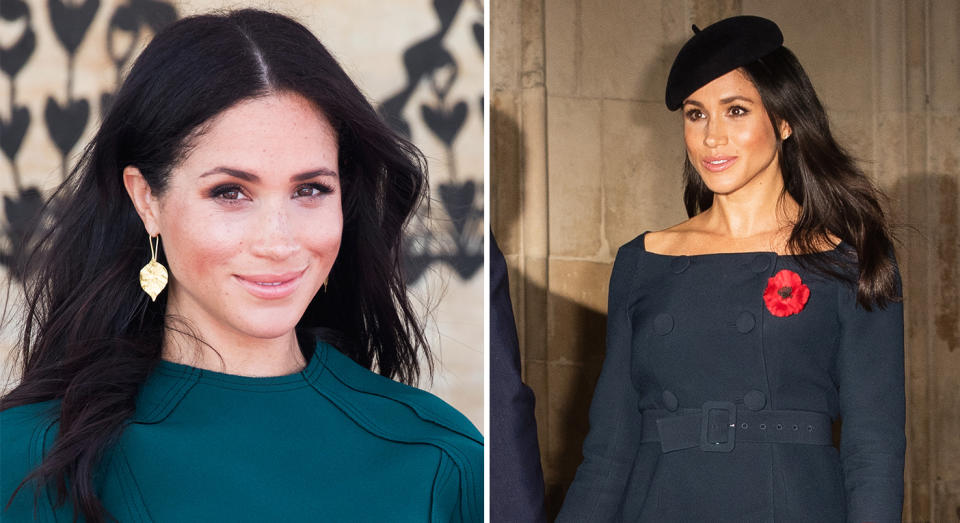 Meghan Markle never changes her hair length from one public appearance to another. [Photo: Getty]roy