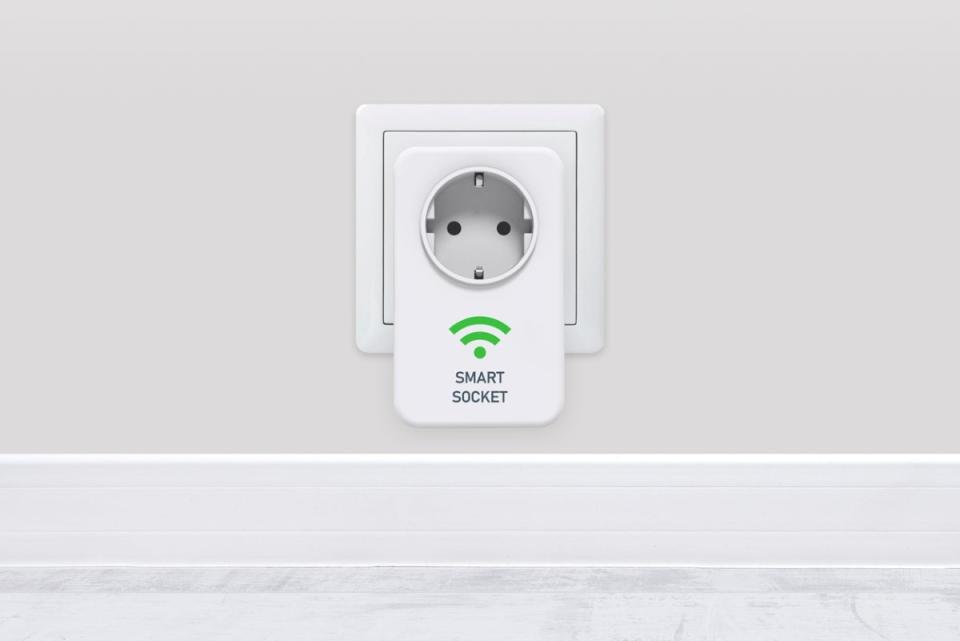 Smart plug on wall