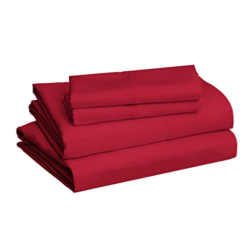 Amazon Basics Microfiber Sheet Set, California King, Burgundy