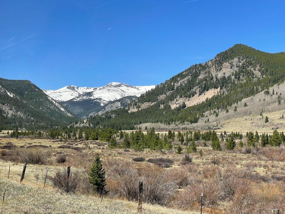 A view of the Colorado Rockies from the Rocky Mountaineer.