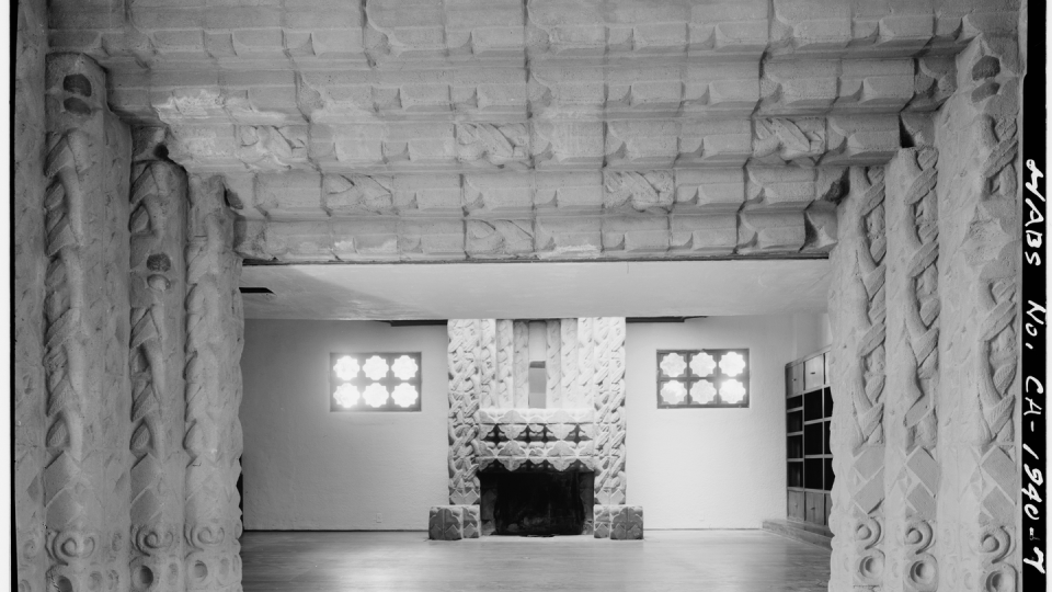 fireplace in the sowden house