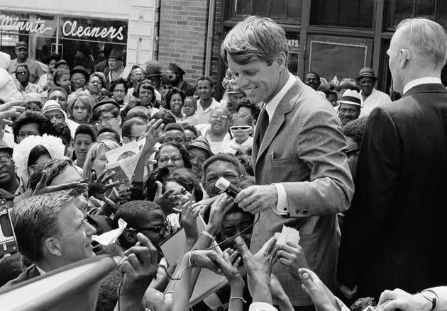 Robert Kennedy campaigning in Indianapolis, Indiana, on May 4, 1968.