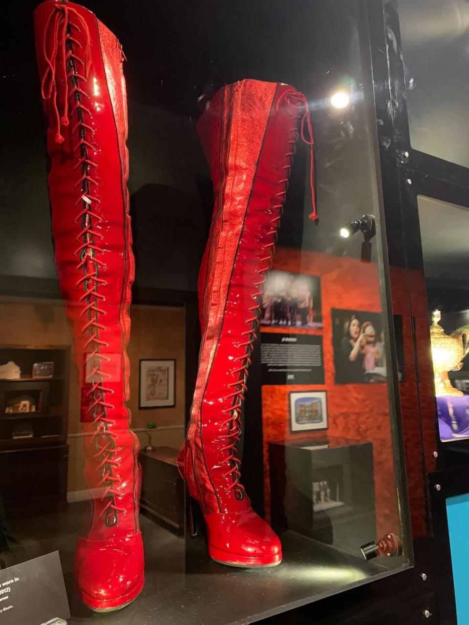 <div class="inline-image__caption"><p>'Kinky Boots' boots.</p></div> <div class="inline-image__credit">Tim Teeman/The Daily Beast</div>