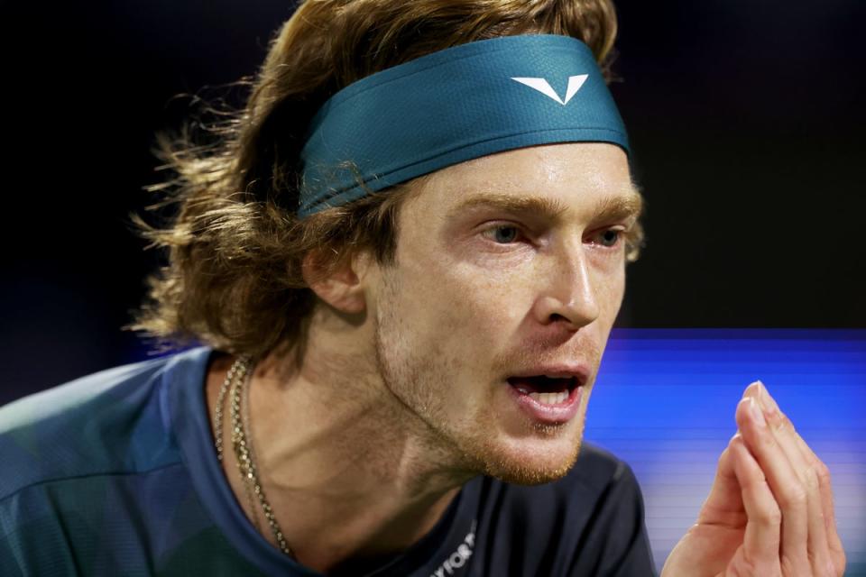 Rublev yelled in the line judge’s face over a contentious point (Getty Images)