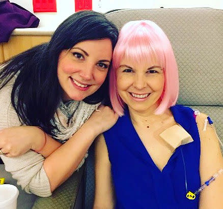 Kim MacDonald at chemo with her friend Andrea. <i>(Photo courtesy Kim MacDonald)</i>