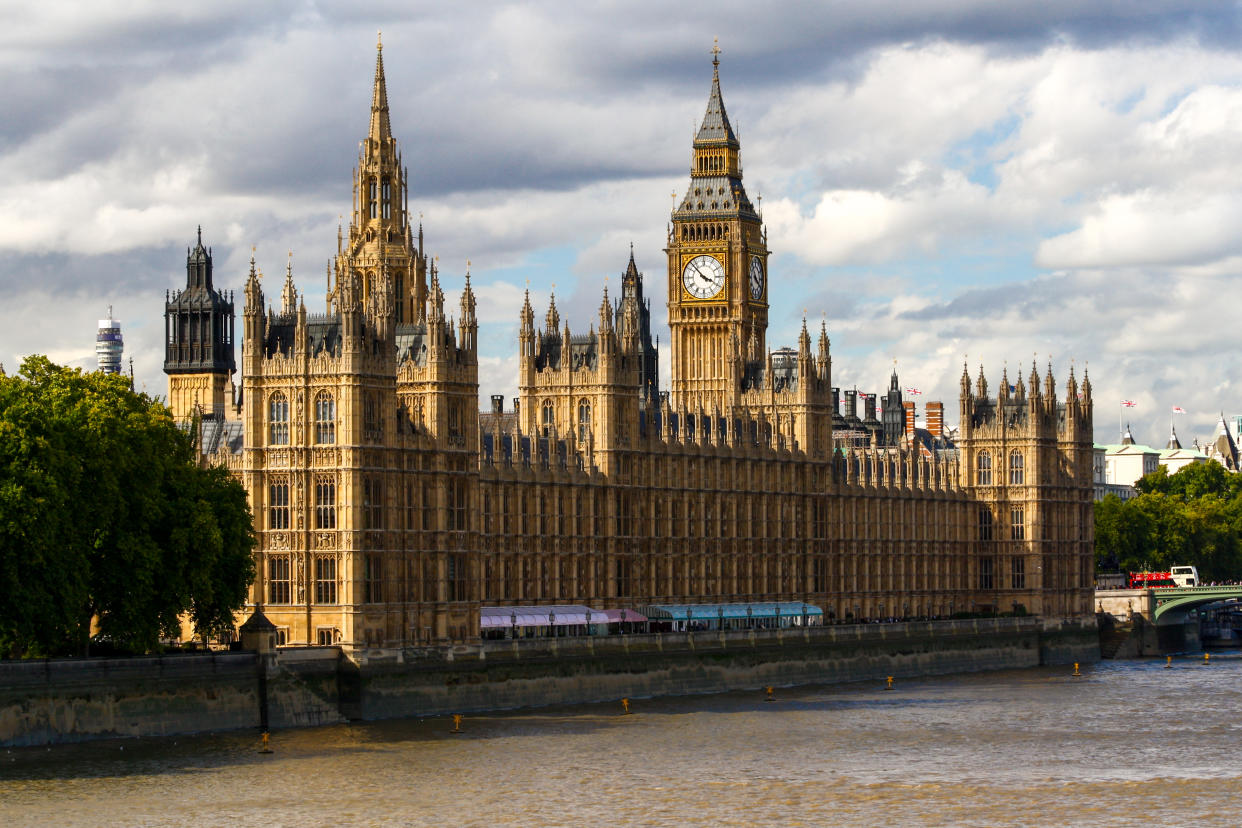 Exteriors of the Houses of Parliament in London, UK