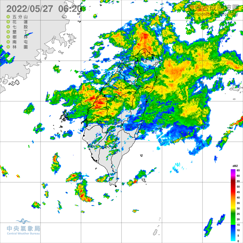 受到鋒面影響，台灣部分地區天氣並不穩定。（圖／翻攝自中央氣象局）