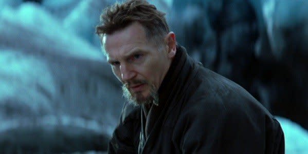 Liam Neeson as Ra's Al Ghul in Batman Begins (Credit: Warner Bros)