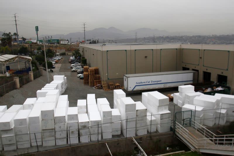 A general view shows Birdair, Inc., a specialty contractor for tensile architecture, at the Otay industrial park in Tijuana