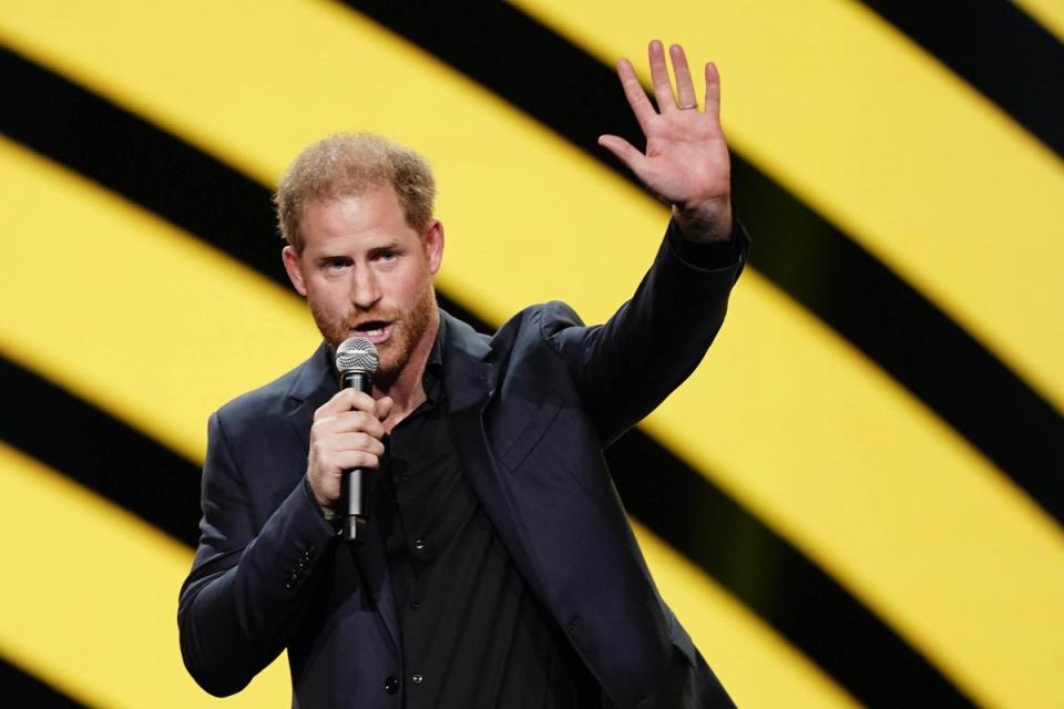 Duke of Sussex has attended an award ceremony after dropping a libel claim (Jordan Pettitt/PA) (PA Wire)