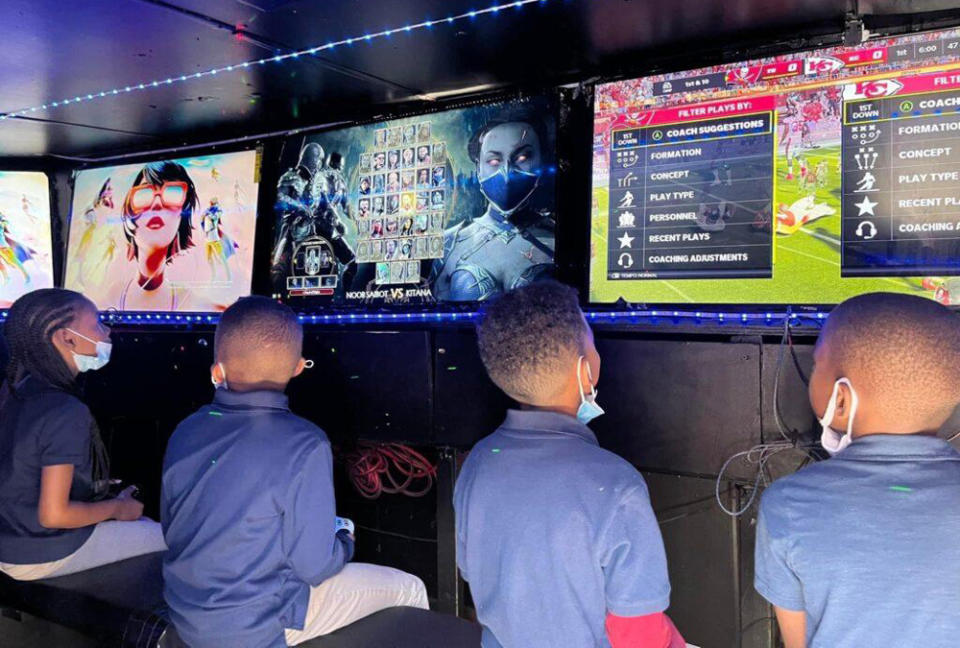 Detroit public schools spent nearly $6,000 of relief funds on renting mobile video game facilities for students (Video Game Mobile).