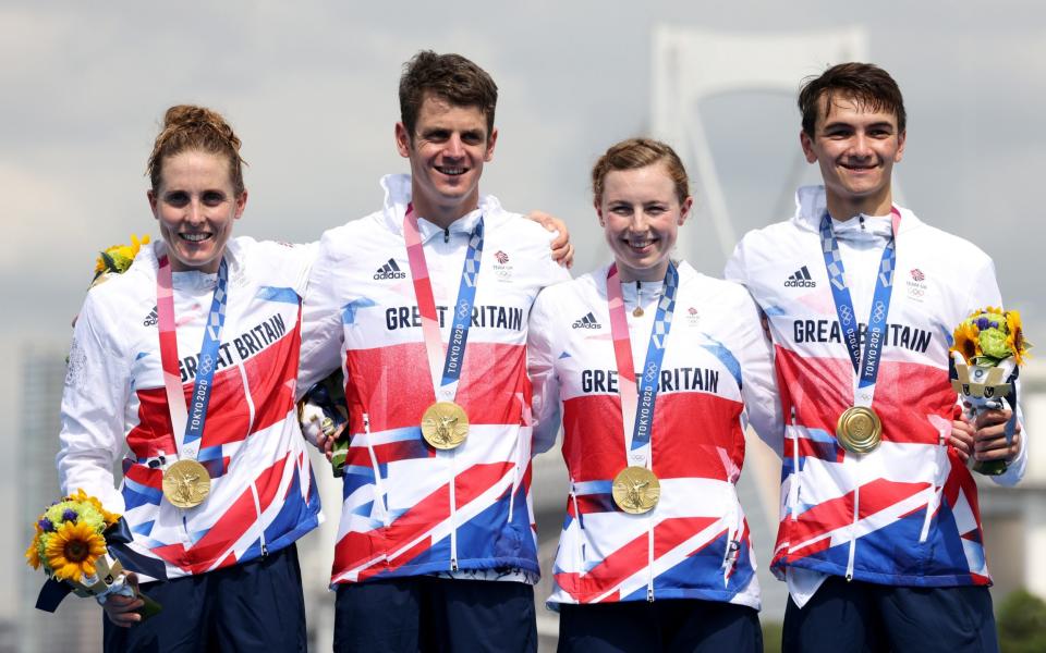 (L-R) Jessica Learmonth, Jonathon Brownlee, Georgia Taylor-Brown and Alex Yee - Georgia Taylor-Brown: Olympic medals hidden problems in my personal life