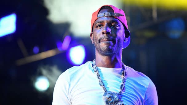 PHOTO: Rapper Young Dolph performs on stage during the Parking Lot Concert series at Gateway Center Arena on Aug. 23, 2020 in College Park, Georgia. (Paras Griffin/Getty Images, FILE)