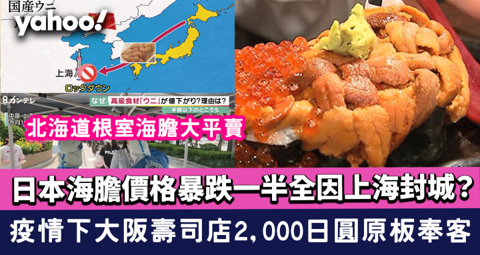 日本海膽價格暴跌一半全因上海封城？疫情下大阪壽司店2,000日圓原板奉客