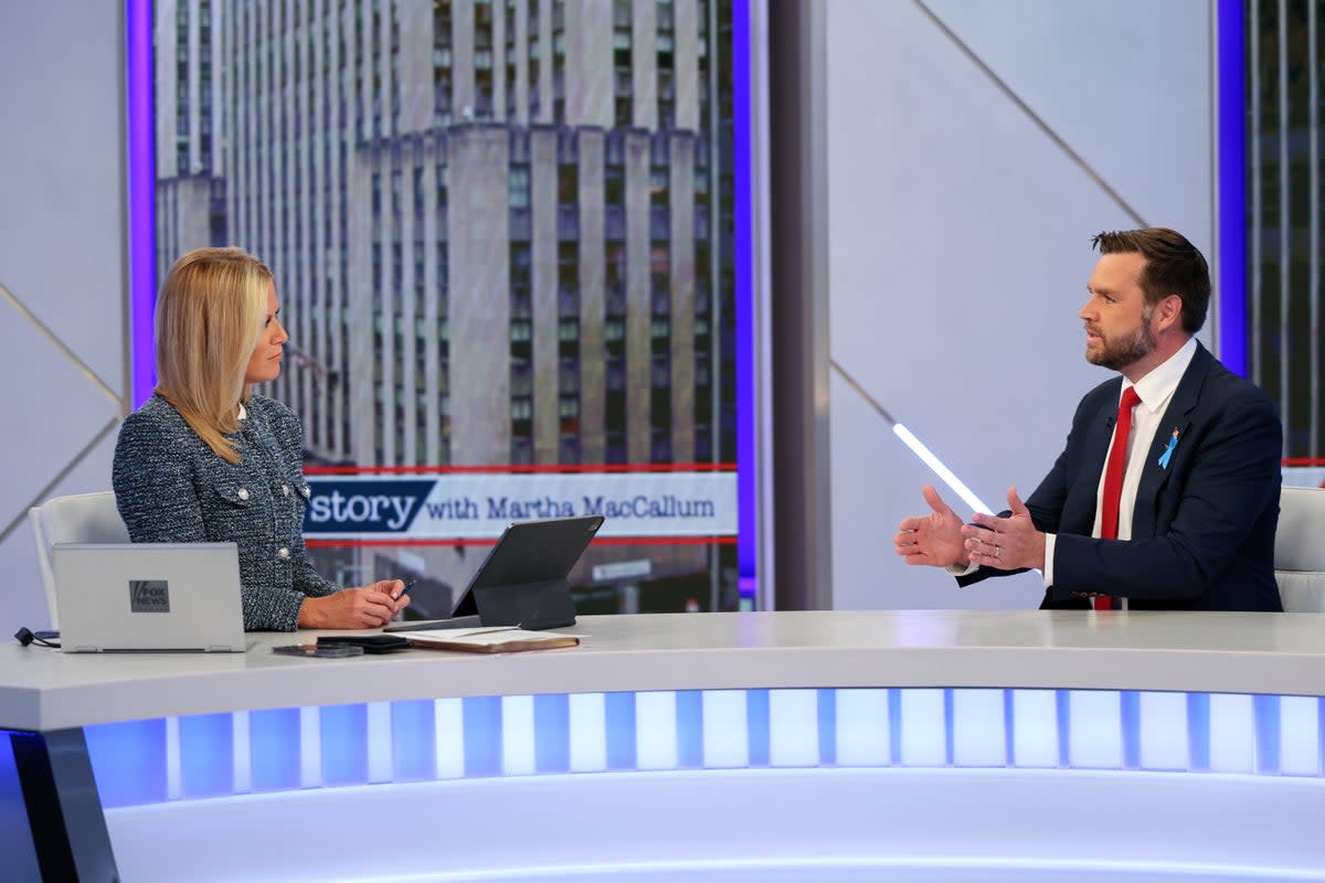 JD Vance made the tone-deaf remarks during an interview with Fox News host Martha MacCallum (Getty Images)