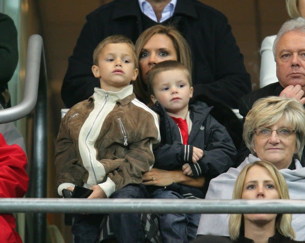 Victoria Beckham With Romeo and Cruz