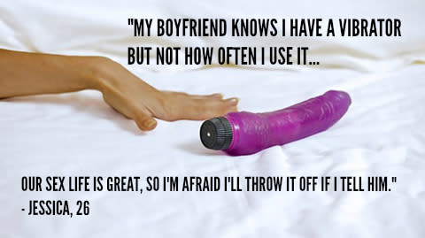 My boyfriend doesn't know how i often i use my vibrator