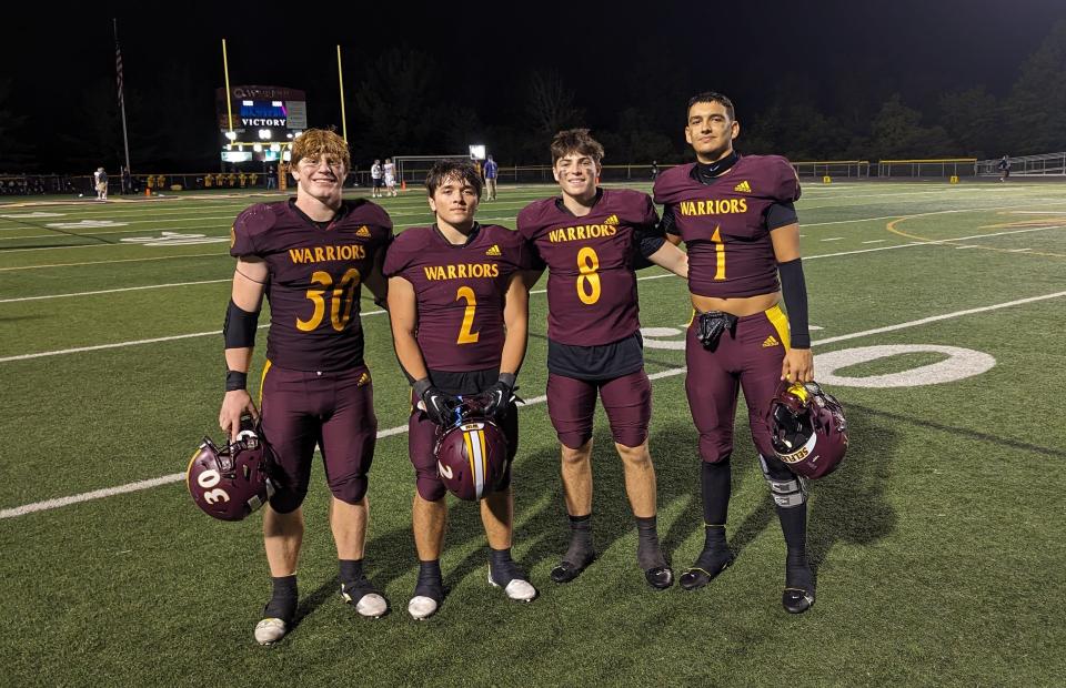 From left to right, Brock Sherman, Lucas Weaver, Keller Moten and Owen Feliciano have Walsh Jesuit averaging almost 500 yards offense through the first three weeks.
