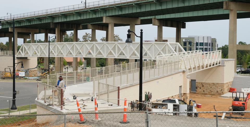 The pedestrian bridge near Tuscaloosa Amphitheater, seen Thursday, Oct. 5, 2023, now spans Jack Warner Parkway.