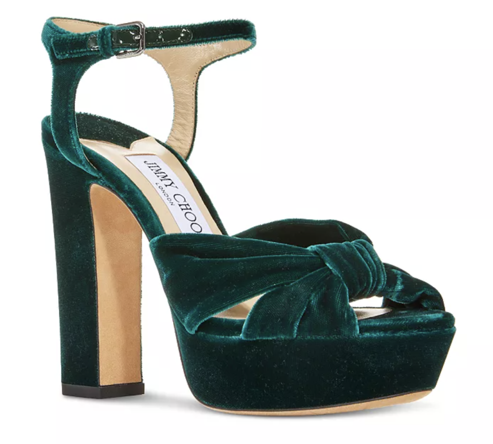 Jimmy Choo's Heloise velvet platform sandals