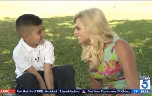 Two years later, the now six-year-old has been interviewed by the same reporter, and reveals just how his life has changed since he cried on screen. Source: KTLA