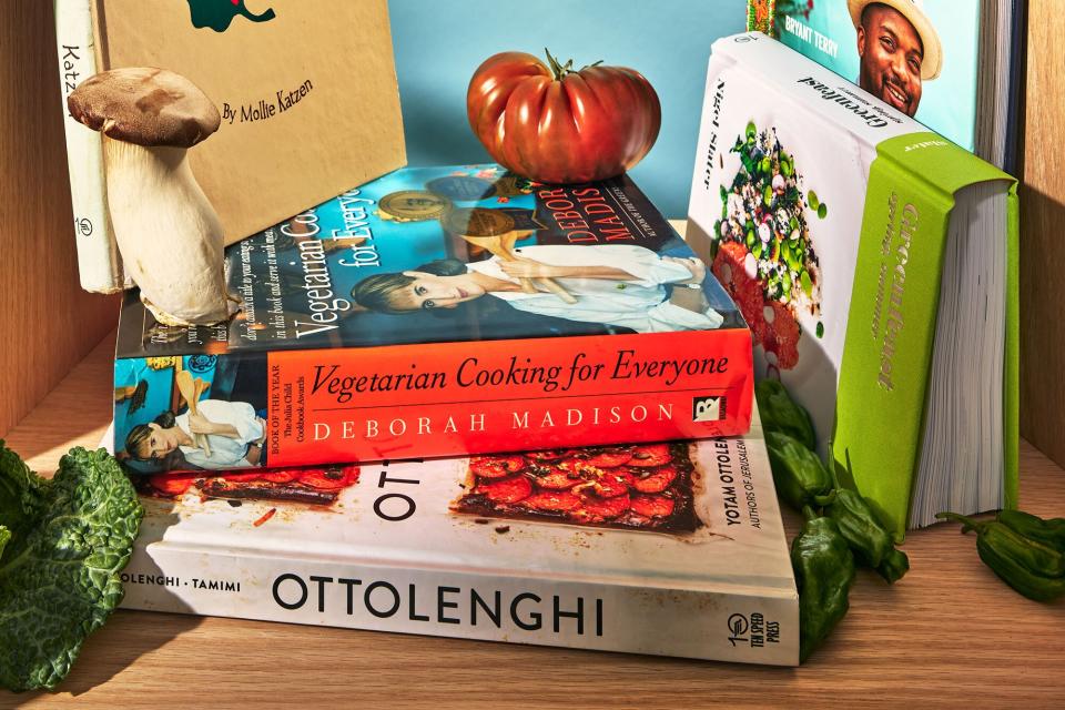 Cookbooks and vegetables