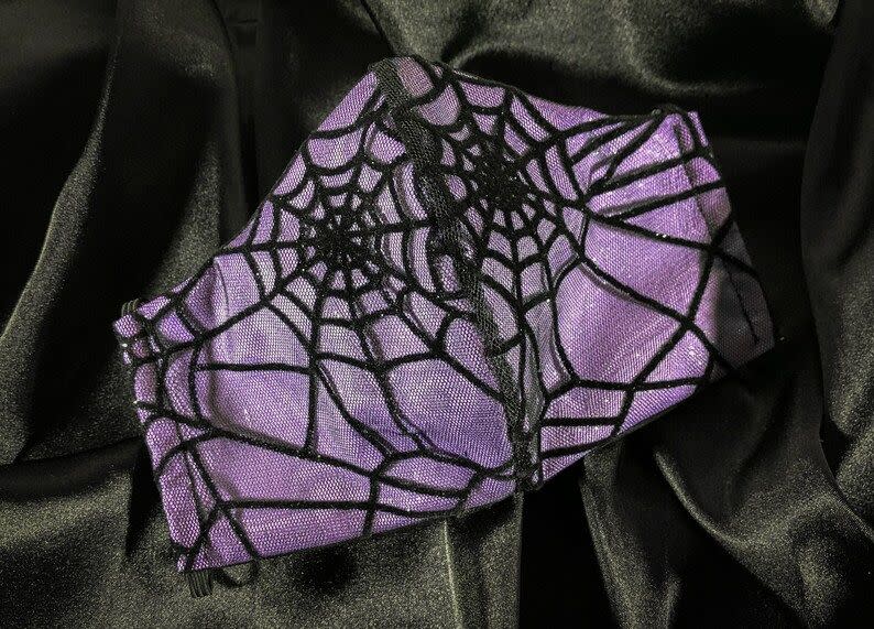 3) Purple Spider Web Face Mask