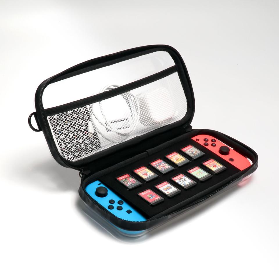 The Nintendo Switch Carry Case has 10 pouches for 10 games on the go