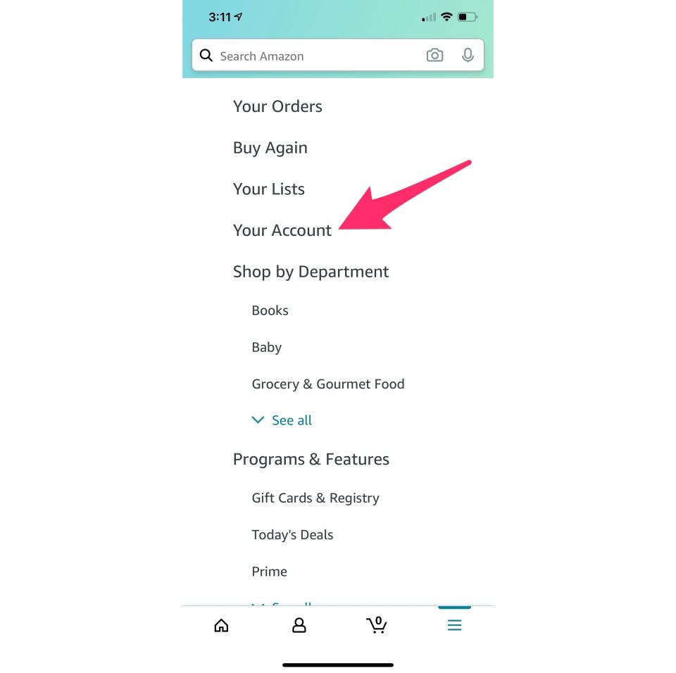 Tap 'Your Account.'