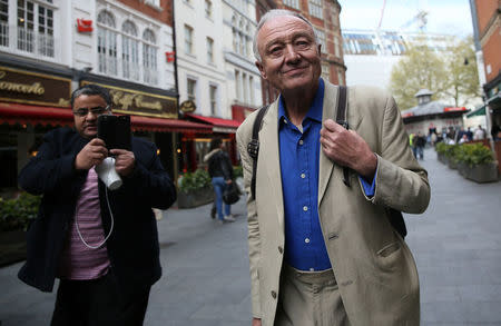 Former London mayor Ken Livingstone leaves after appearing on the LBC radio station in London, Britain, April 30, 2016. REUTERS/Neil Hall