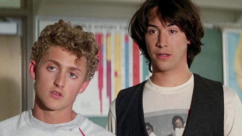 Alex Winter as Bill S. Preston, Esq. and Keanu Reeves as Ted Logan in Bill & Ted's Excellent Adventure