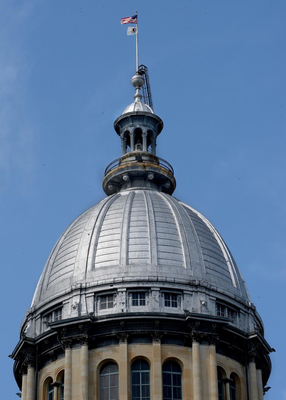 The dome of the Illinois State Capitol on Monday, Aug. 28, 2023.