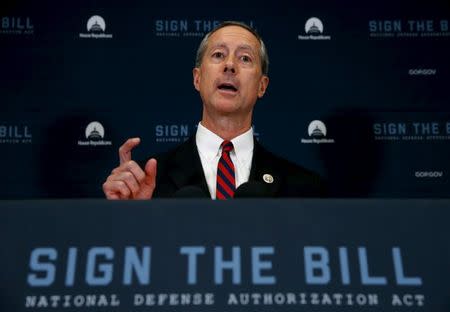 FILE PHOTO: U.S. Representative Mac Thornberry (R-TX), chairman of the House Armed Services Committee, addresses a news conference following a House Republican caucus meeting at the U.S. Capitol in Washington, October 21, 2015. REUTERS/Jonathan Ernst