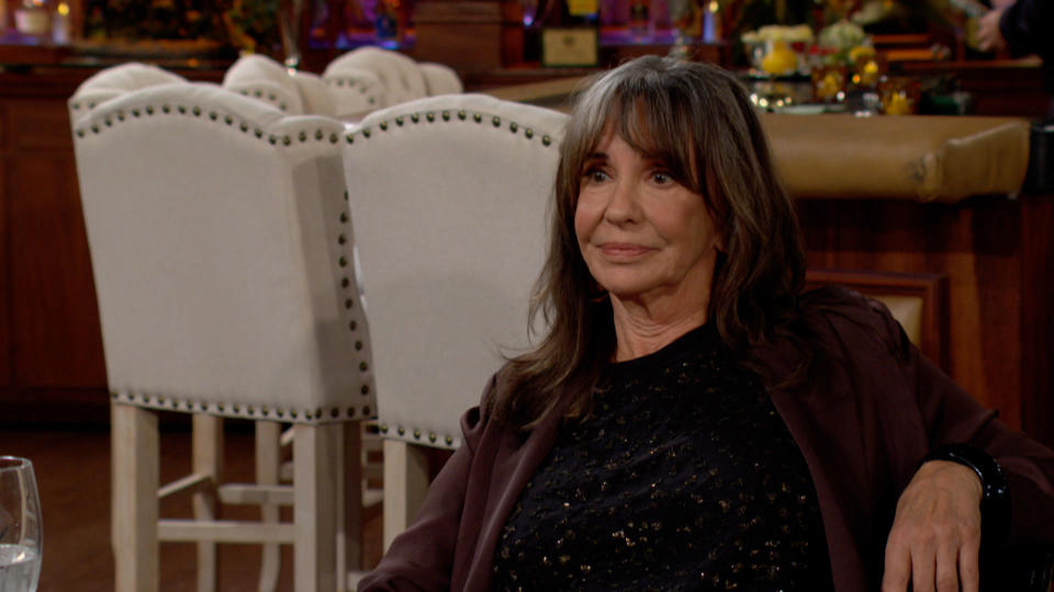 Jess Walton as Jill at a dinner table in The Young and the Restless