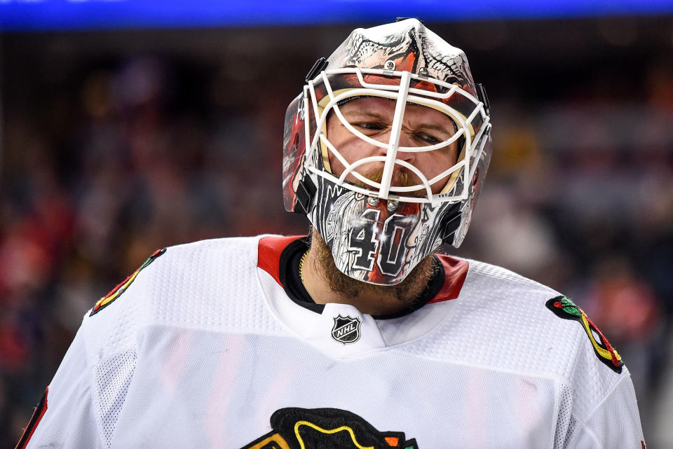 Chicago Blackhawks Goalie Robin Lehner (40) 