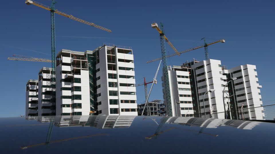 An apartment complex under construction in Madrid in 2018. - Susana Vera/Reuters