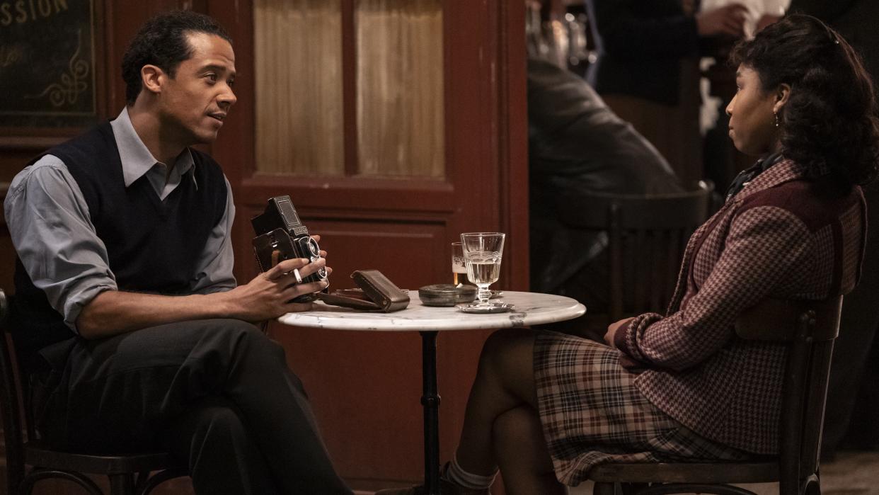  Jacob Anderson as Louis and Delainey Hayles as Claudia in Interview with the Vampire season 2. 